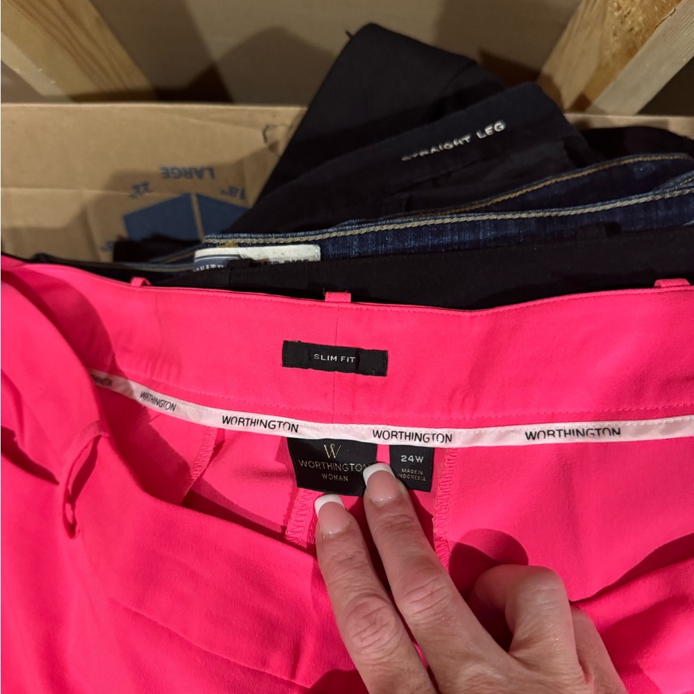 Worthington Woman Hot Pink Slim Fit Pants